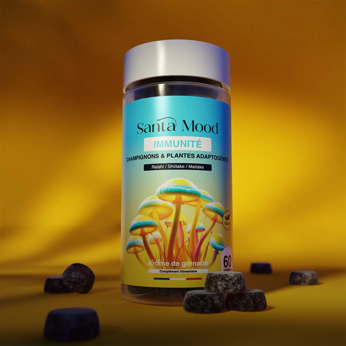 Gummies Adaptogènes Immunité à la Grenade 60 – Reishi & Maitake