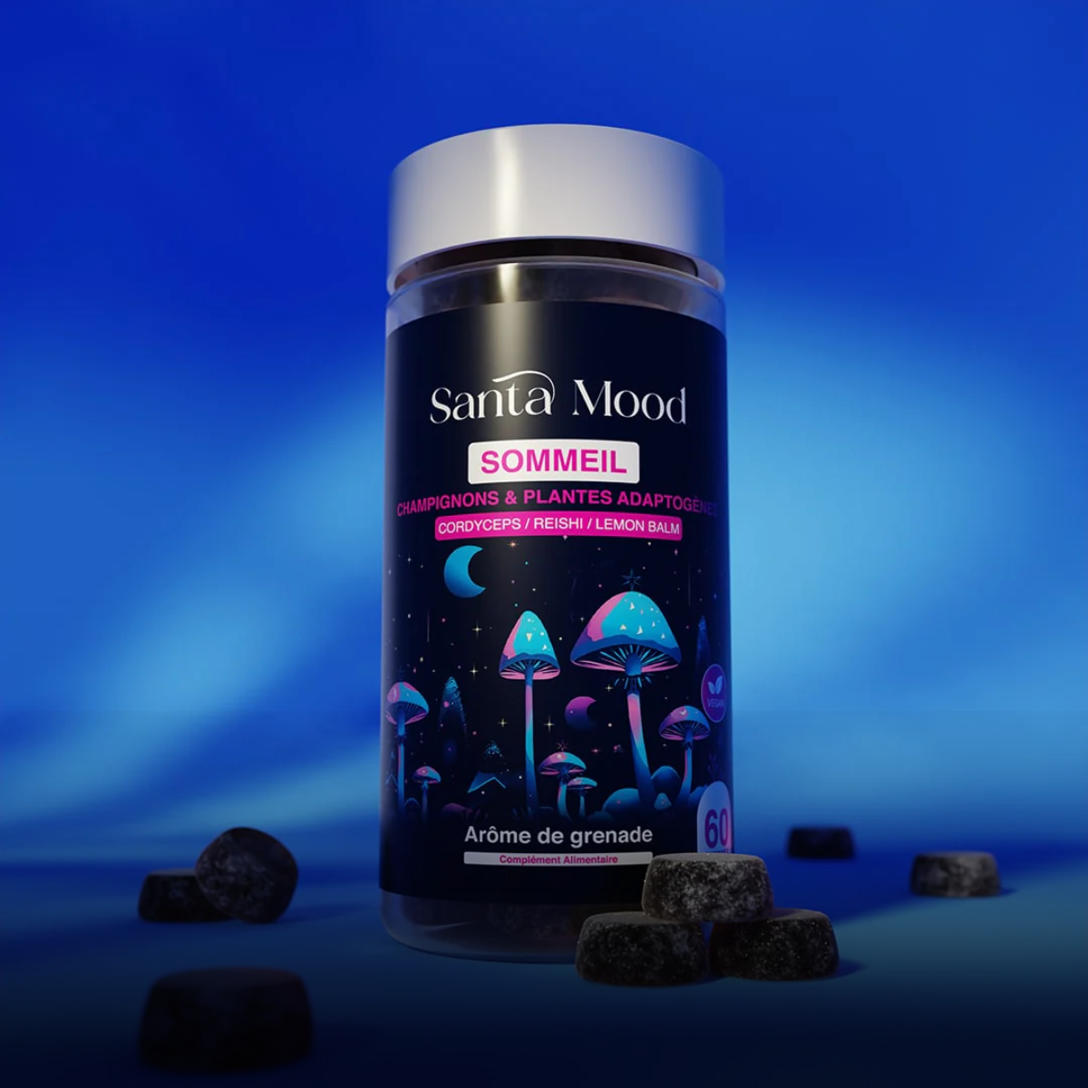 Gummies Adaptogènes Sommeil à la Grenade 60 – Reishi & Cordyceps