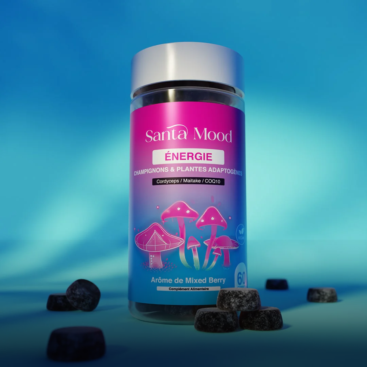 Gummies Adaptogènes Énergie aux Fruits Rouges 60 – Cordyceps & Maitake