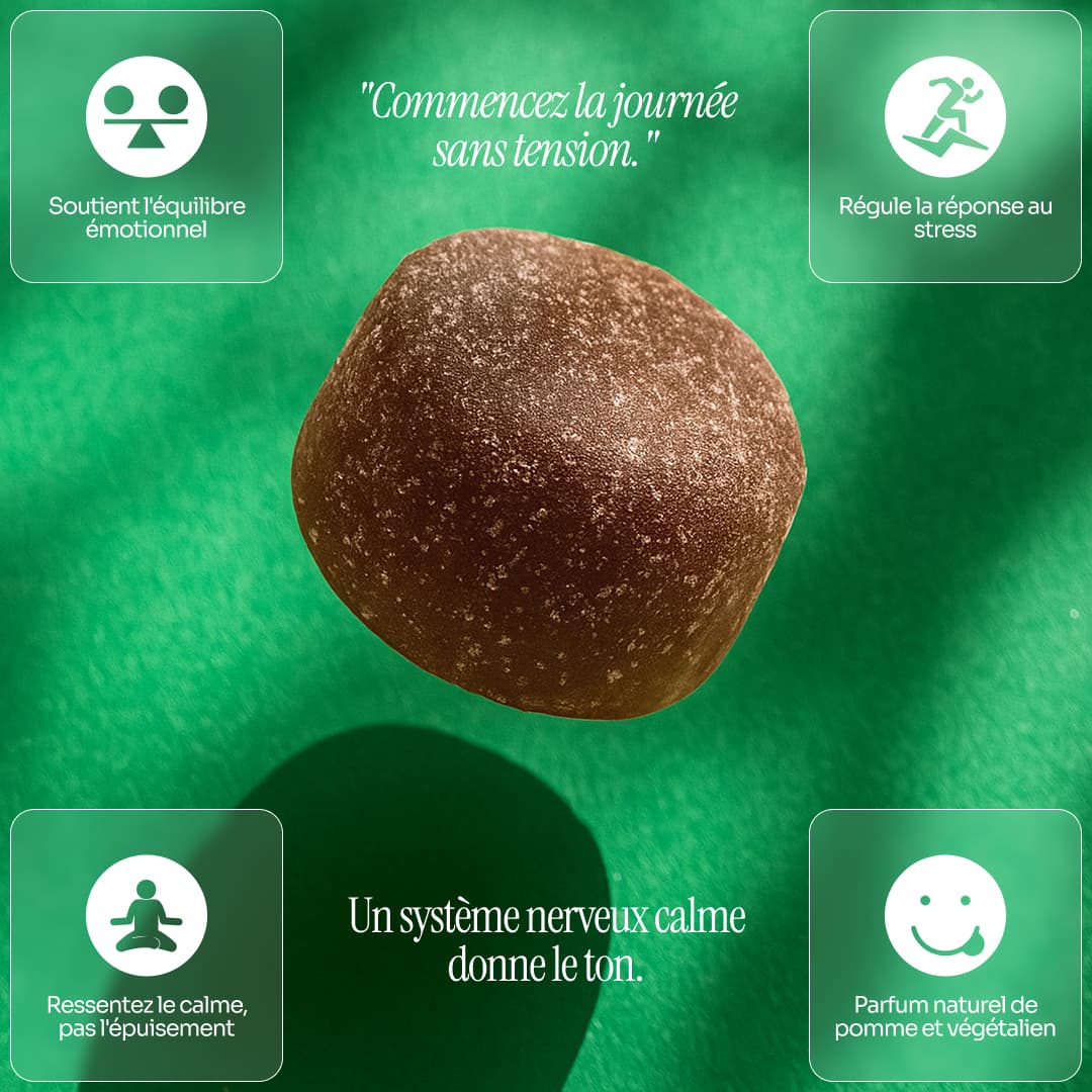 Gummies Adaptogènes Anti-Stress à la Pomme 60 – Ashwagandha & Reishi