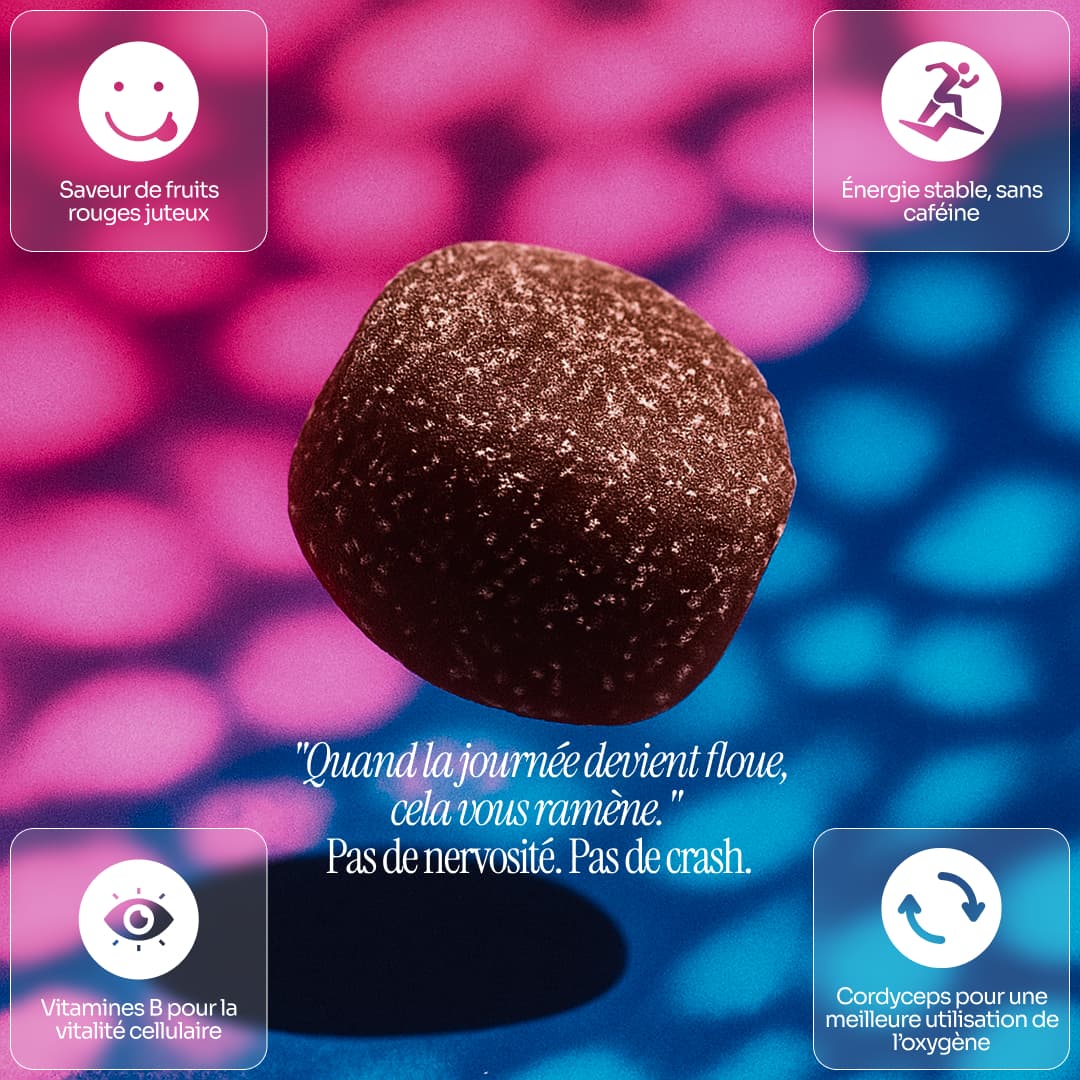 Gummies Adaptogènes Énergie aux Fruits Rouges 60 – Cordyceps & Maitake