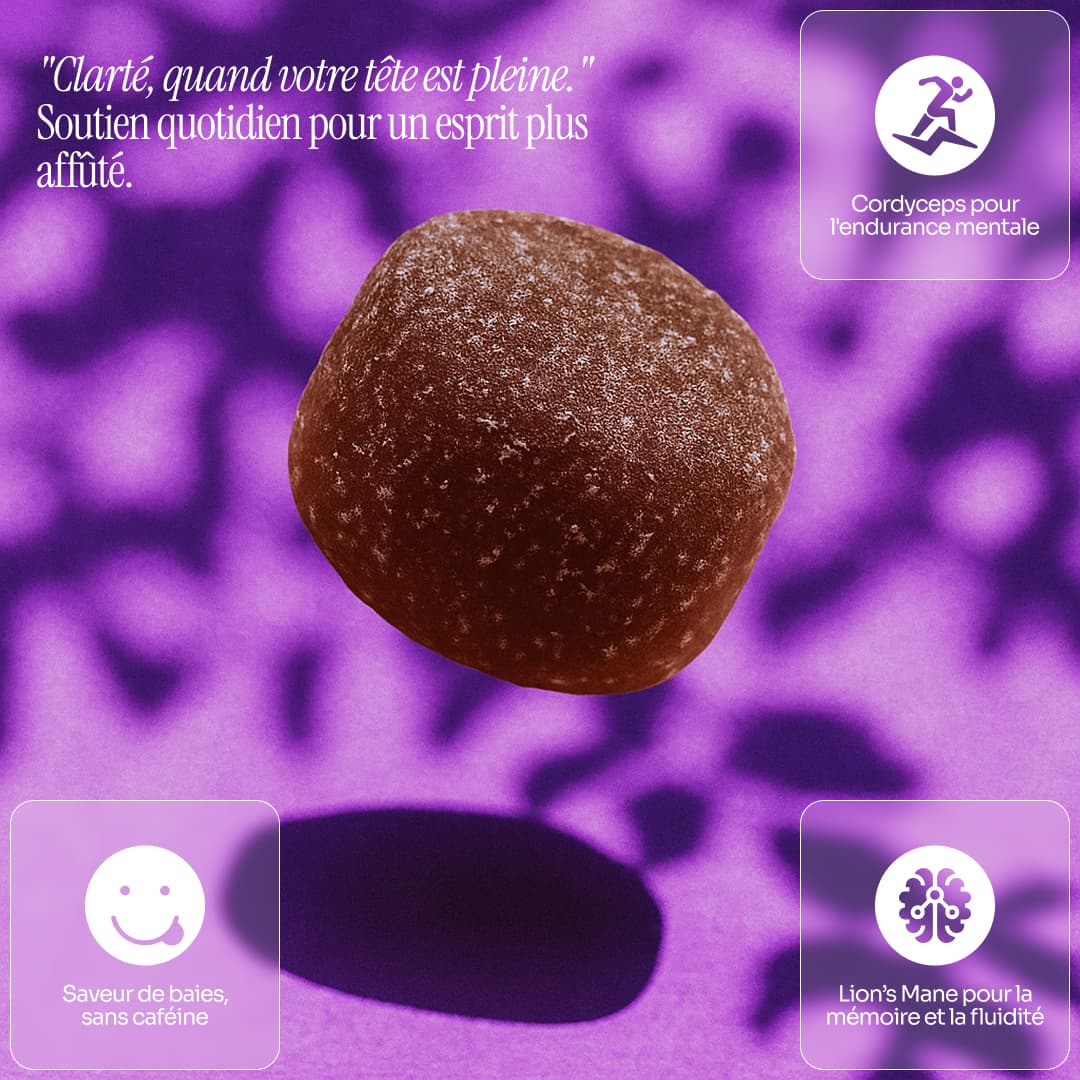 Gummies Adaptogènes Focus à l’Orange Sanguine 60 – Crinière de Lion & Cordyceps